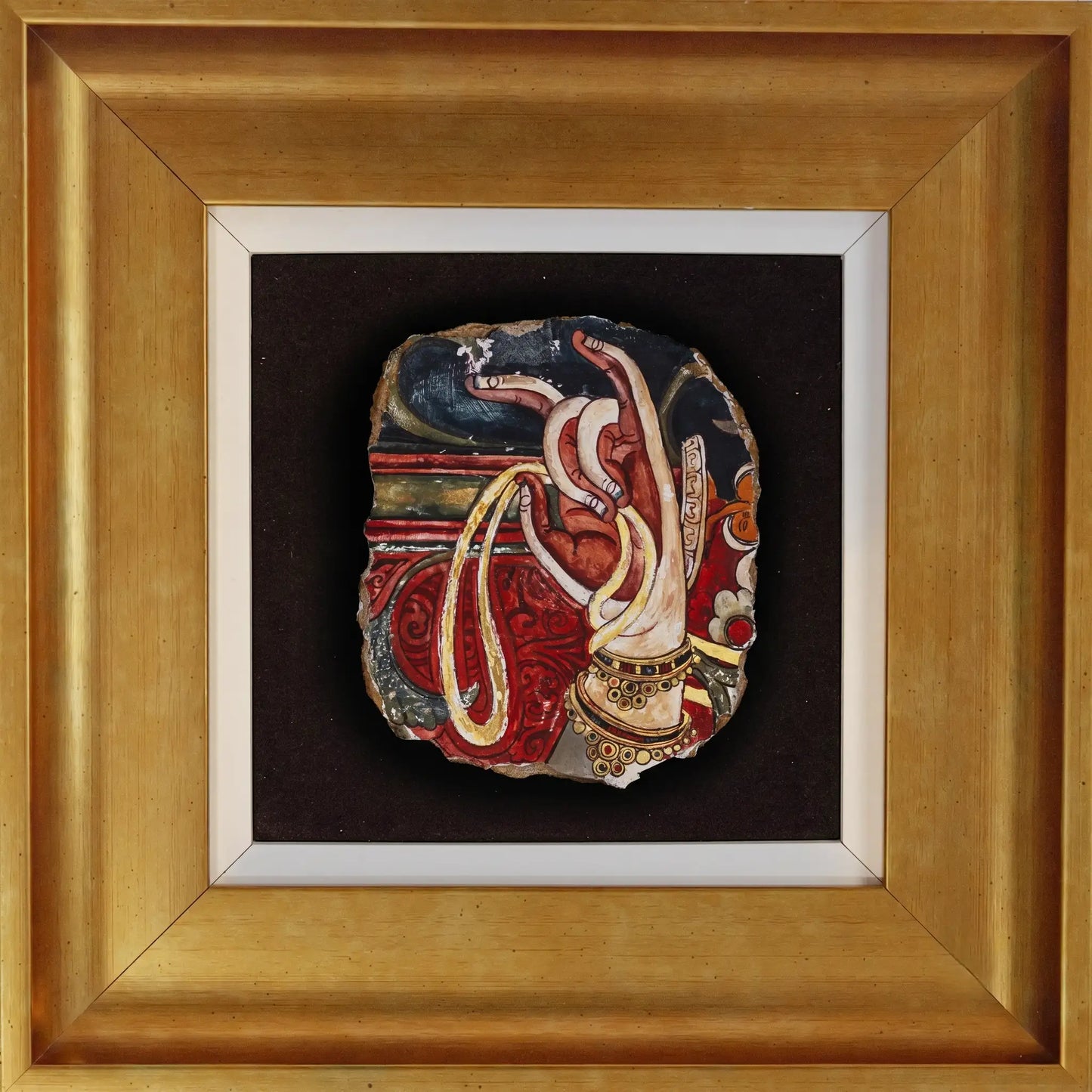Himalayan Terma Manjushri Padmapustaka Mudra | Wisdom Mudra Mineral Pigment Artwork