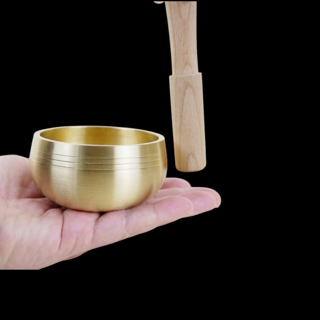 Himalayan Terma Mini Resonance Singing Bowl | Inner Harmony Pure Brass Meditation Kit
