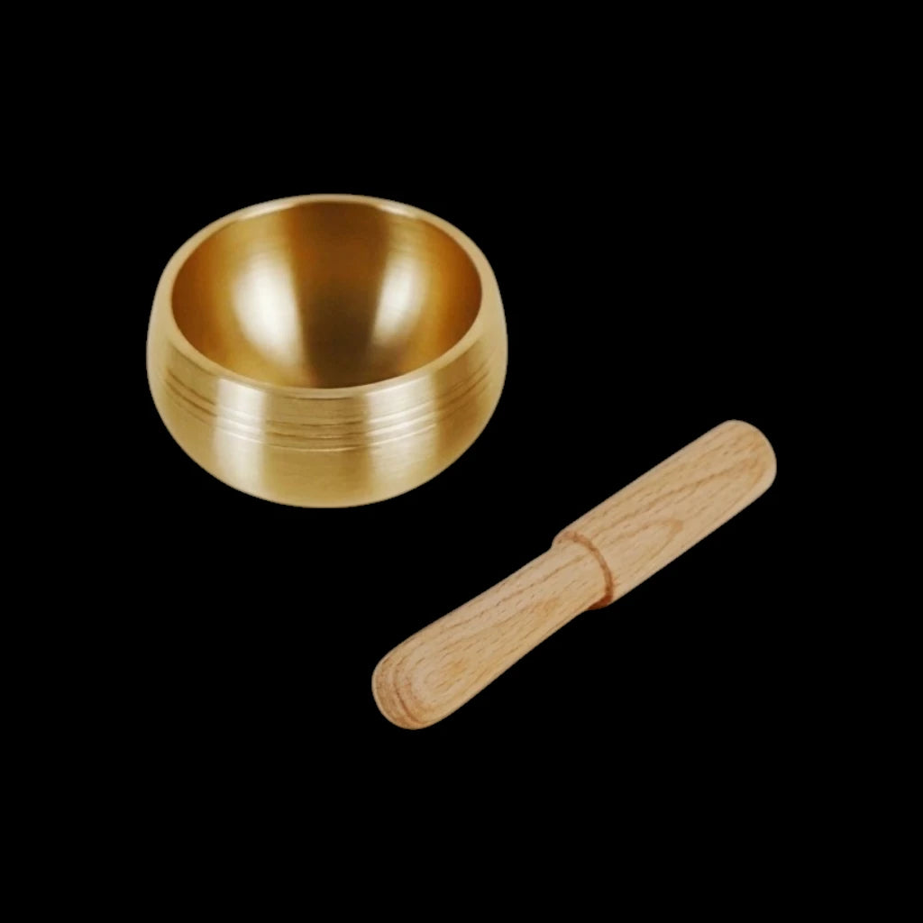Himalayan Terma Mini Resonance Singing Bowl | Inner Harmony Pure Brass Meditation Kit