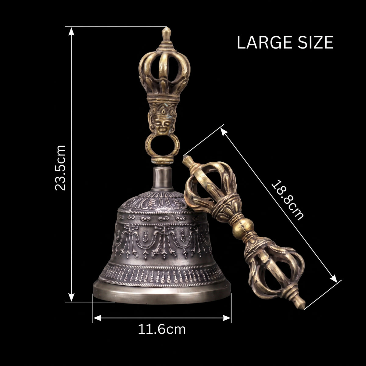 Himalayan Terma Sacred Vajra Bell Set | Echoes of Sacred Ritual Handcrafted Copper