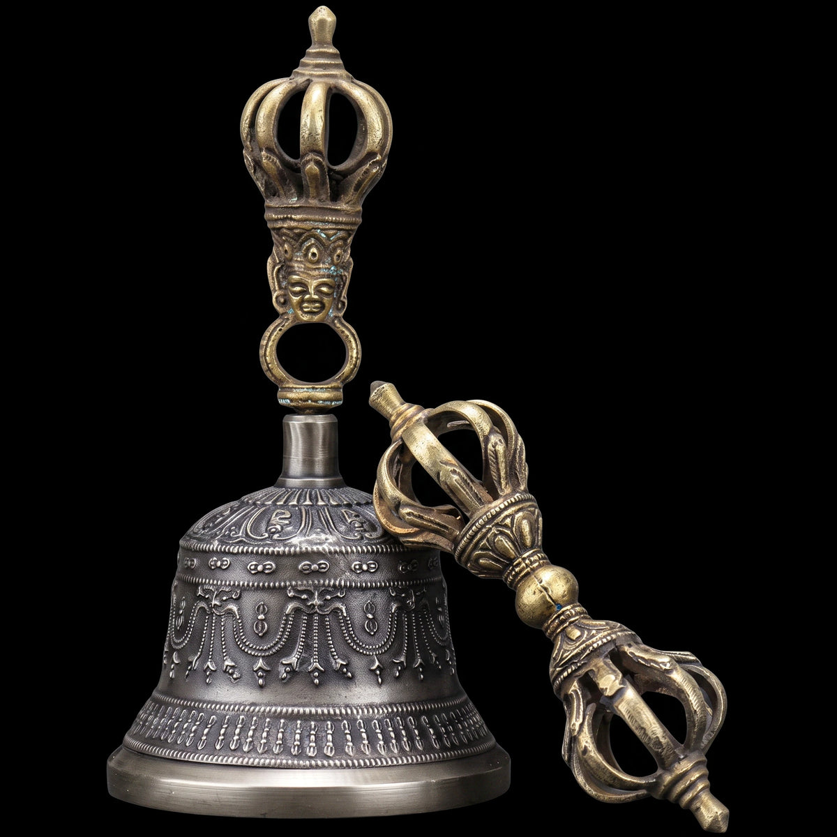 Himalayan Terma Sacred Vajra Bell Set | Echoes of Sacred Ritual Handcrafted Copper