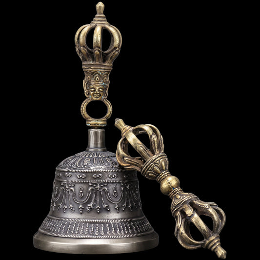 Himalayan Terma Sacred Vajra Bell Set | Echoes of Sacred Ritual Handcrafted Copper
