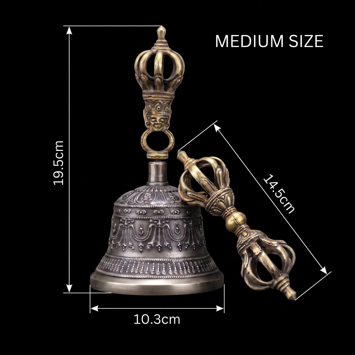 Himalayan Terma Sacred Vajra Bell Set | Echoes of Sacred Ritual Handcrafted Copper