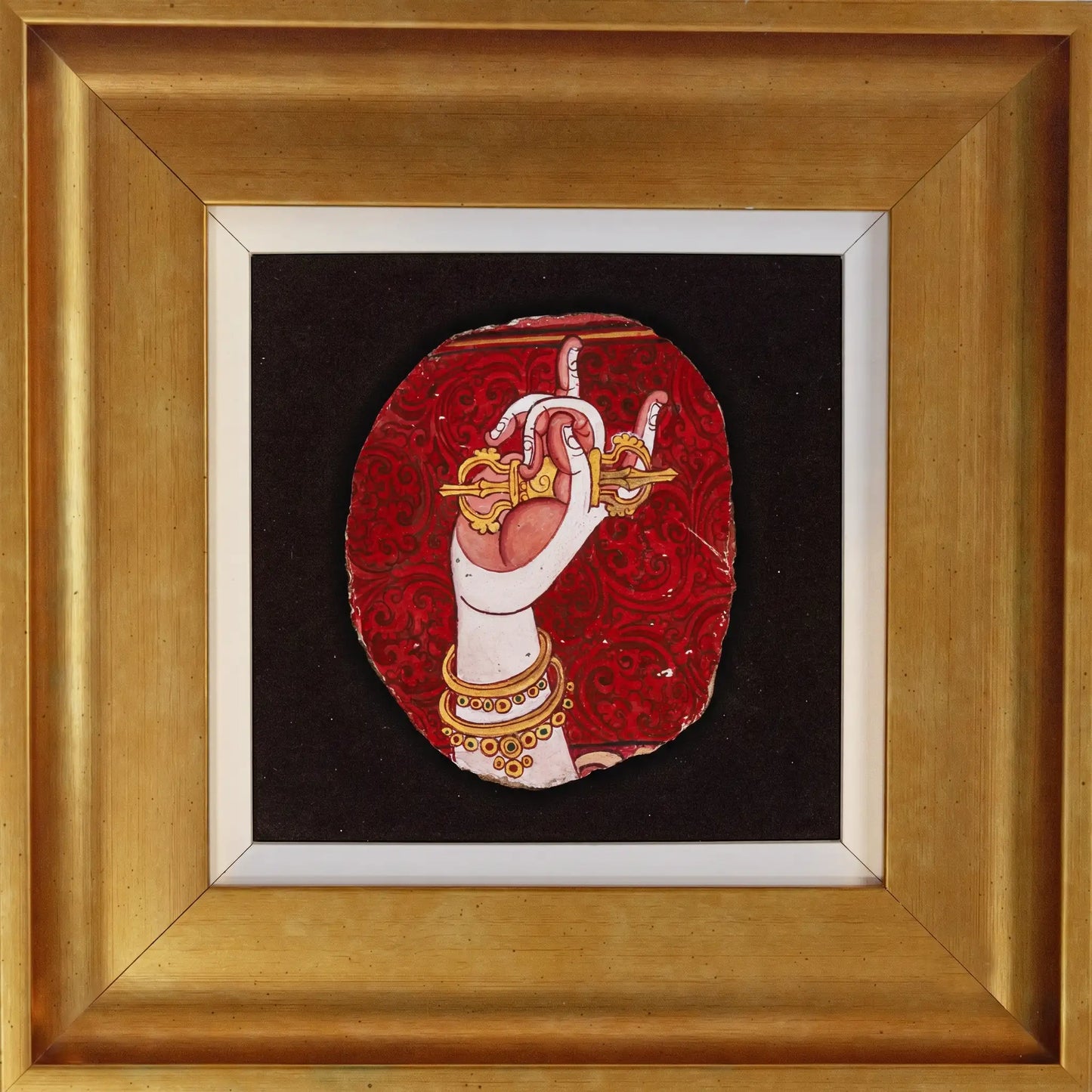 Himalayan Terma Sitatapatra Mural | Protective Mudra Mineral Pigment Artwork