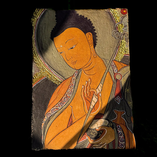 Himalayan Terma Maitreya Vitarka Mudra | Loving Kindness Mineral Pigment Artwork