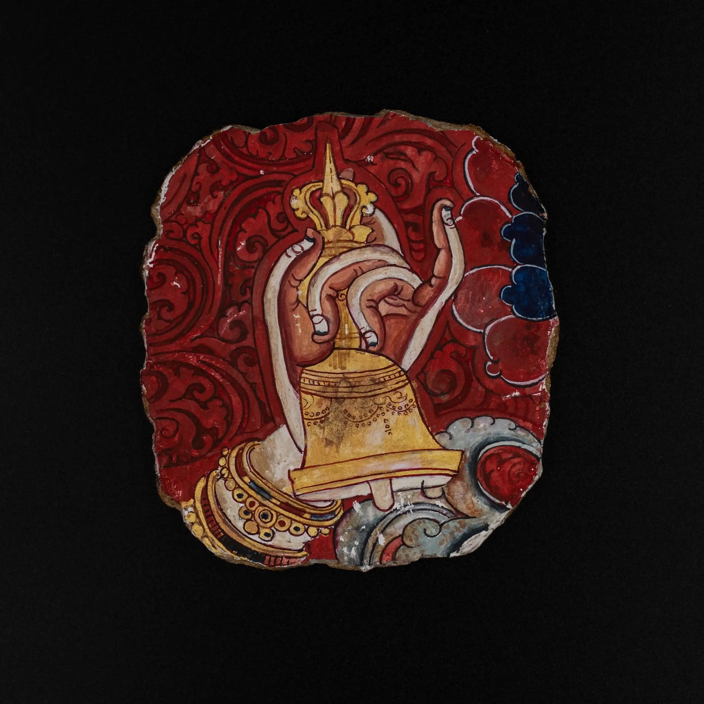 Himalayan Terma Manjushri Bell Mudra | Wisdom Mudra Mineral Pigment Artwork