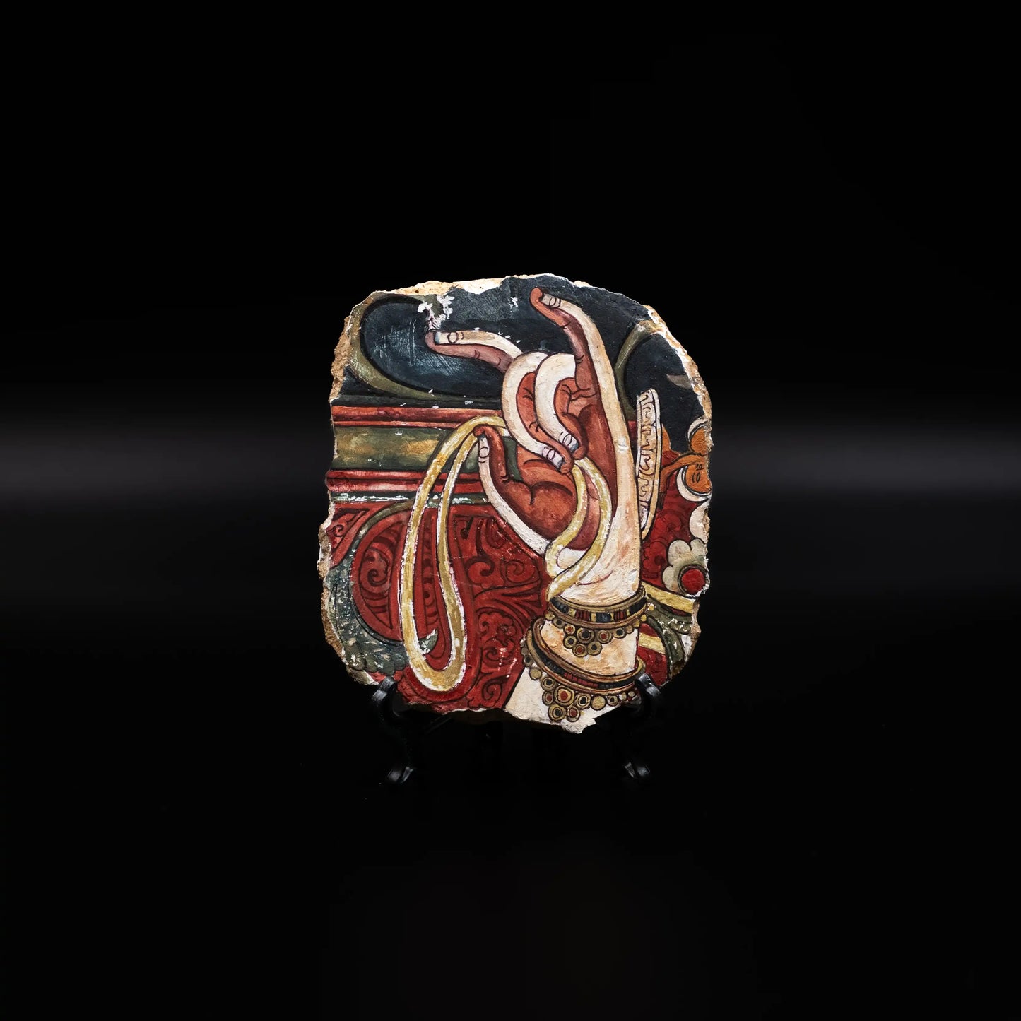 Himalayan Terma Manjushri Padmapustaka Mudra | Wisdom Mudra Mineral Pigment Artwork