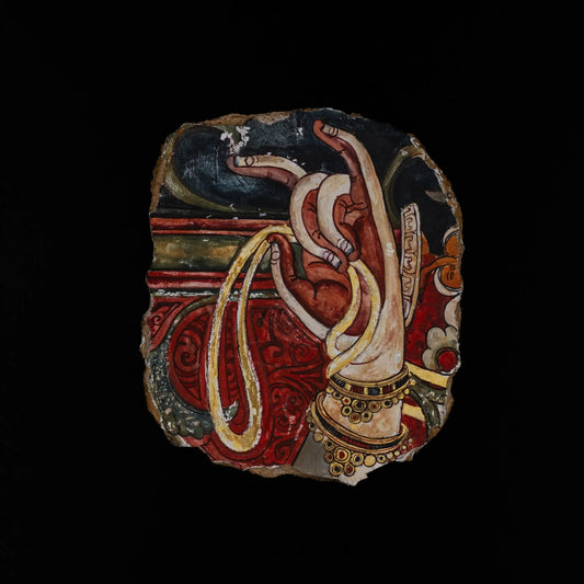 Himalayan Terma Manjushri Padmapustaka Mudra | Wisdom Mudra Mineral Pigment Artwork