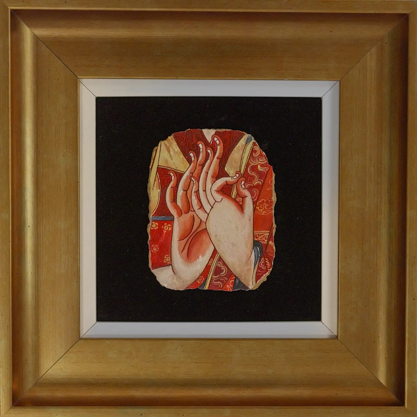 Himalayan Terma Je Tsongkhapa Mural | Dharma Preaching Mudra Mineral Pigment Artwork