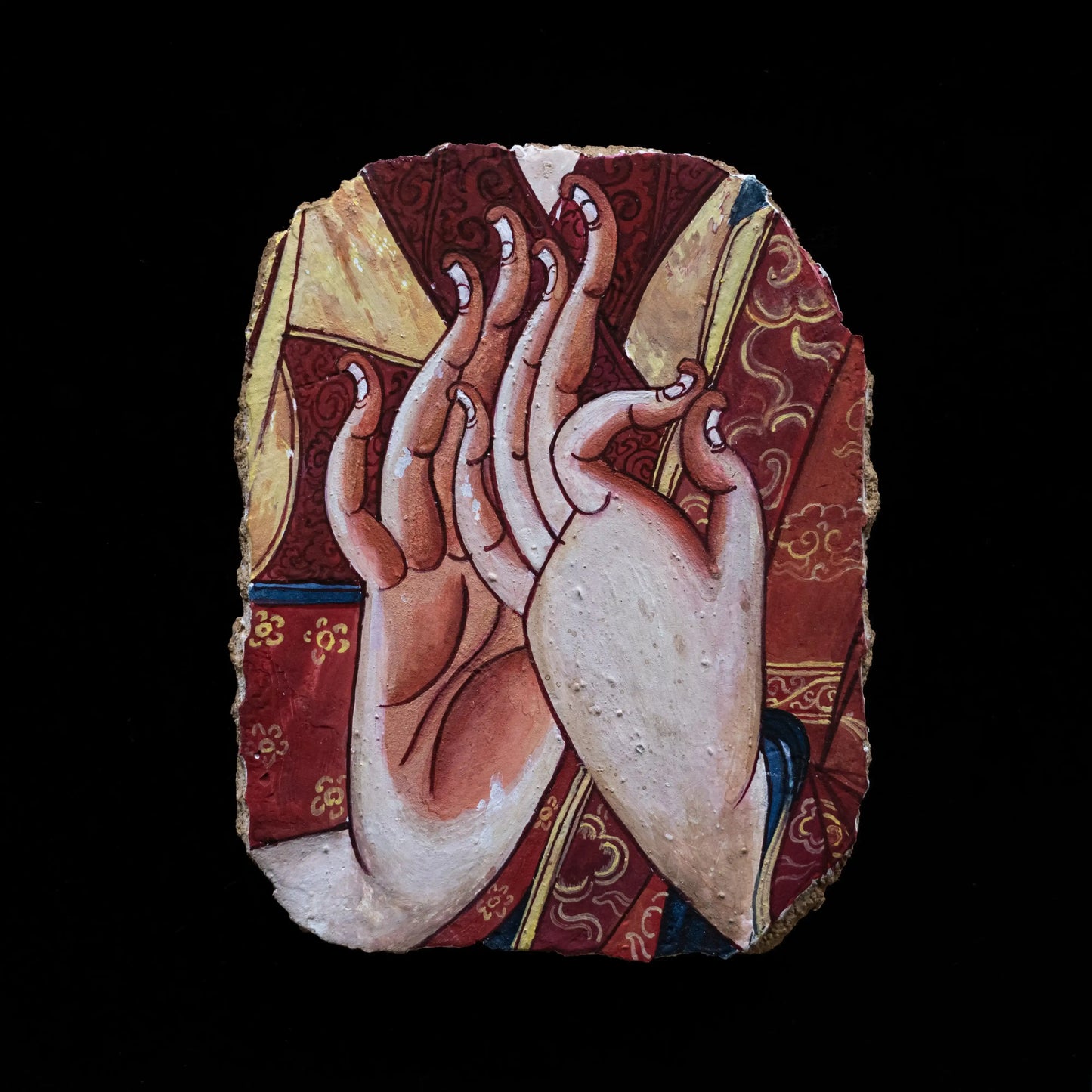 Himalayan Terma Je Tsongkhapa Mural | Dharma Preaching Mudra Mineral Pigment Artwork