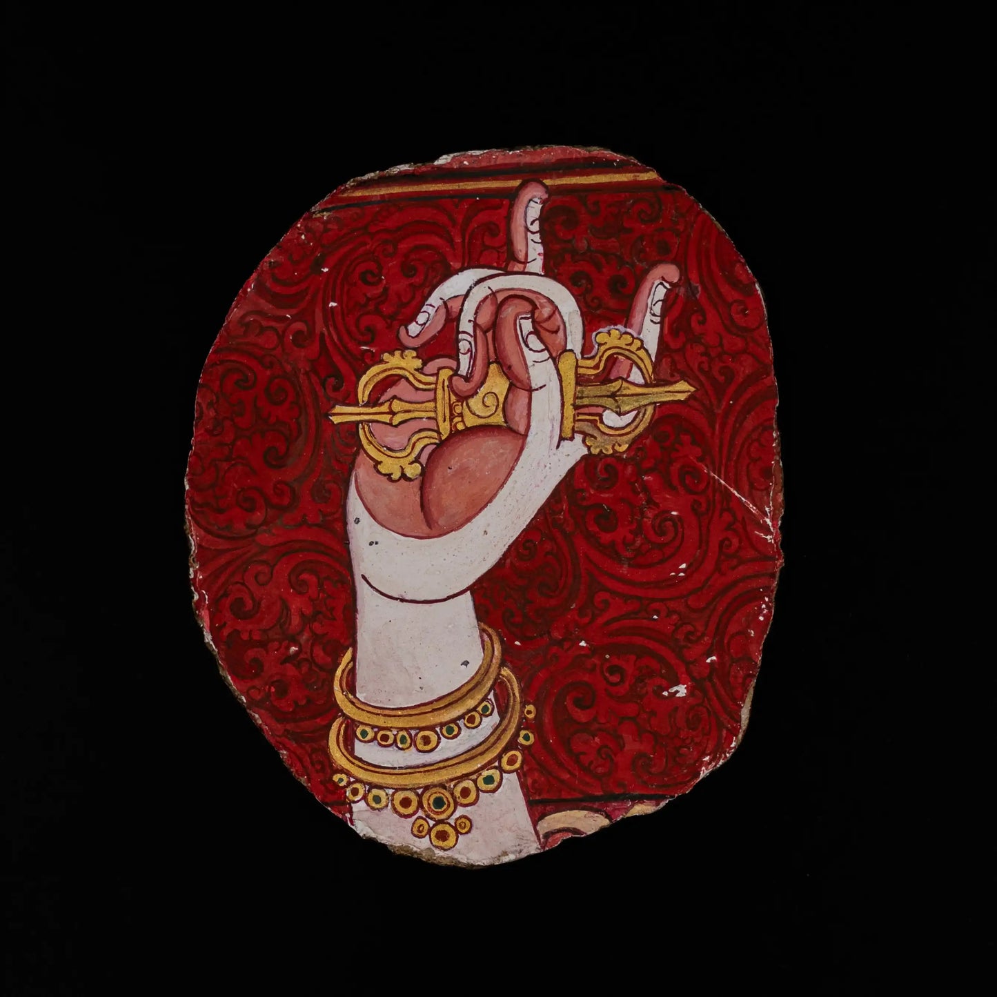 Himalayan Terma Sitatapatra Mural | Protective Mudra Mineral Pigment Artwork